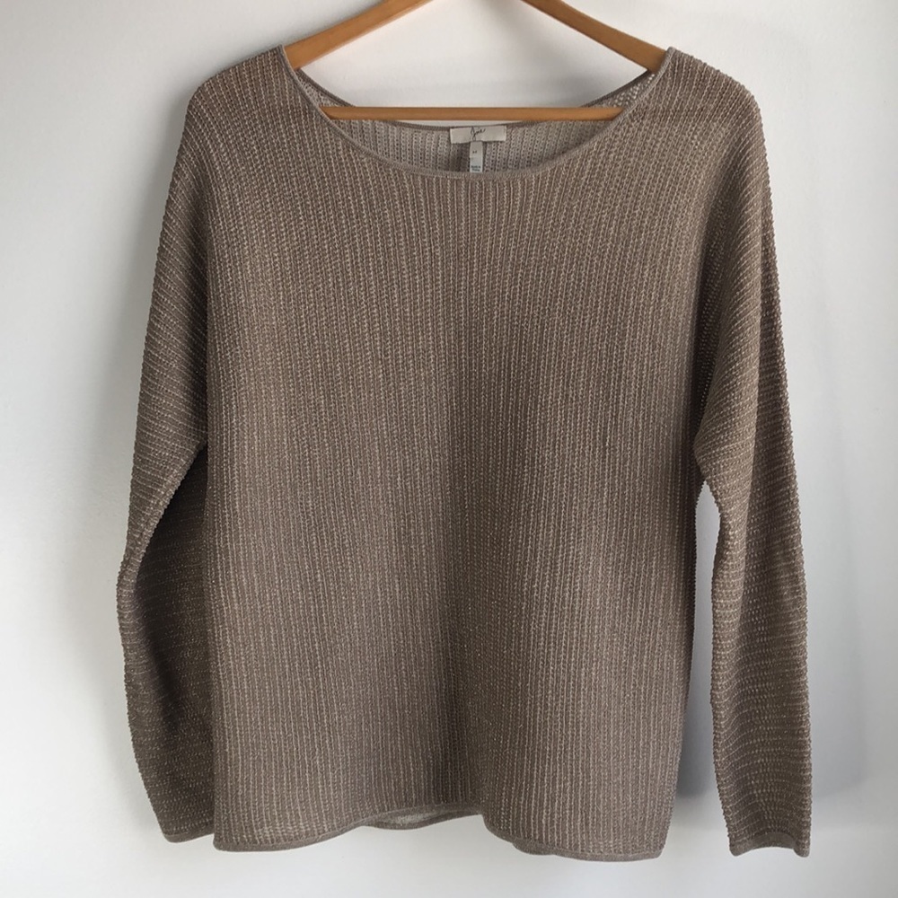 Joie metallic tan wool and silk sweater